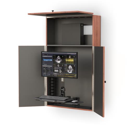 771804 wall mounted computer workstation with folding doors
