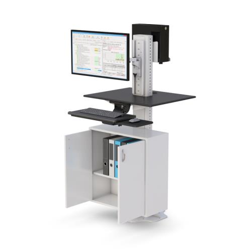 772453 floor mount with storage cabinet and adjustable monitor bracket