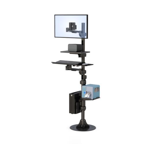 772744 medical computer floor stand with printer tray
