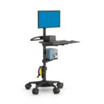 772757 mobile dell wyse medical pc cart with monitor mount
