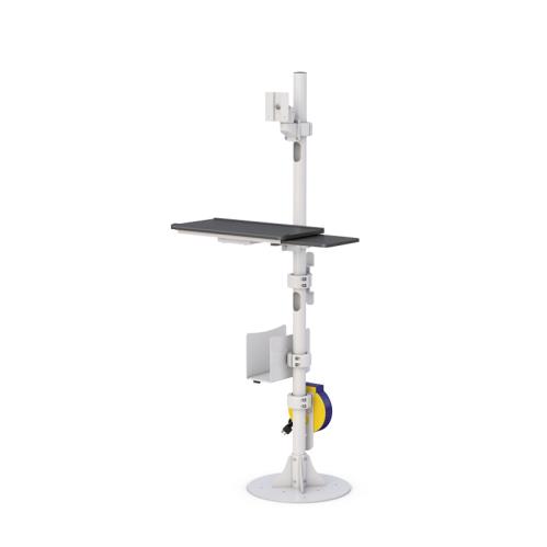 772776 floor mounted sit stand hospital computer stand