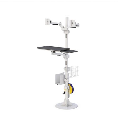 772777 floor mounted healthcare dual monitor computer stand
