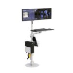 772777 floor mounted hospital dual monitor computer stand