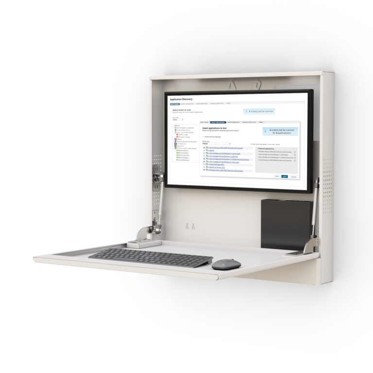 Wall Mounted Metal Enclosure Computer Workstation | PC Cabinet